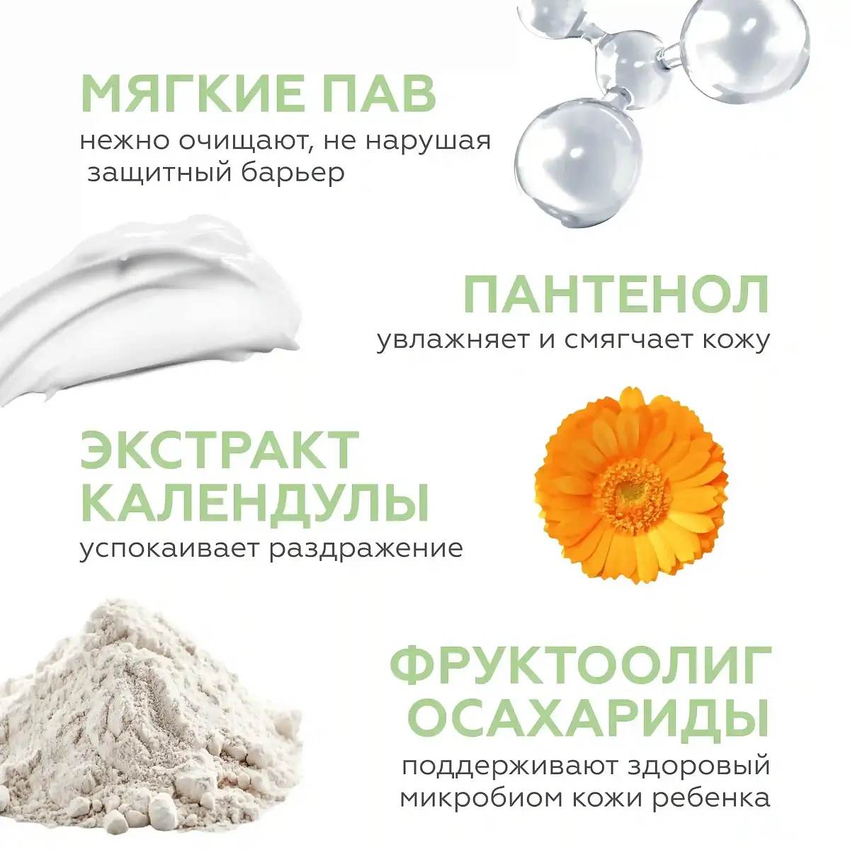 Нежная пенка-шампунь для младенцев Geltek